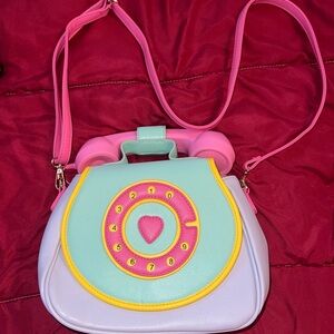 Colorful Retro Phone Design Women's Bag